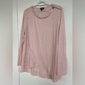 Jones NY shirt with zipper detail, light pink, size L